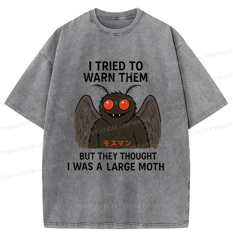 Tokyo-Tiger Funny Mothman Washed T-Shirt