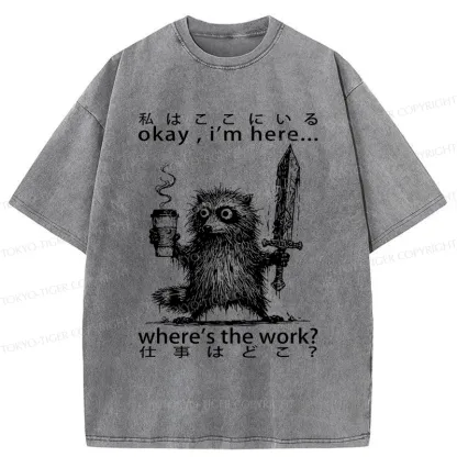 Tokyo-Tiger Raccoon Ready To Work Washed T-Shirt