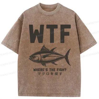 Tokyo-Tiger Finding Tuna Washed T-Shirt