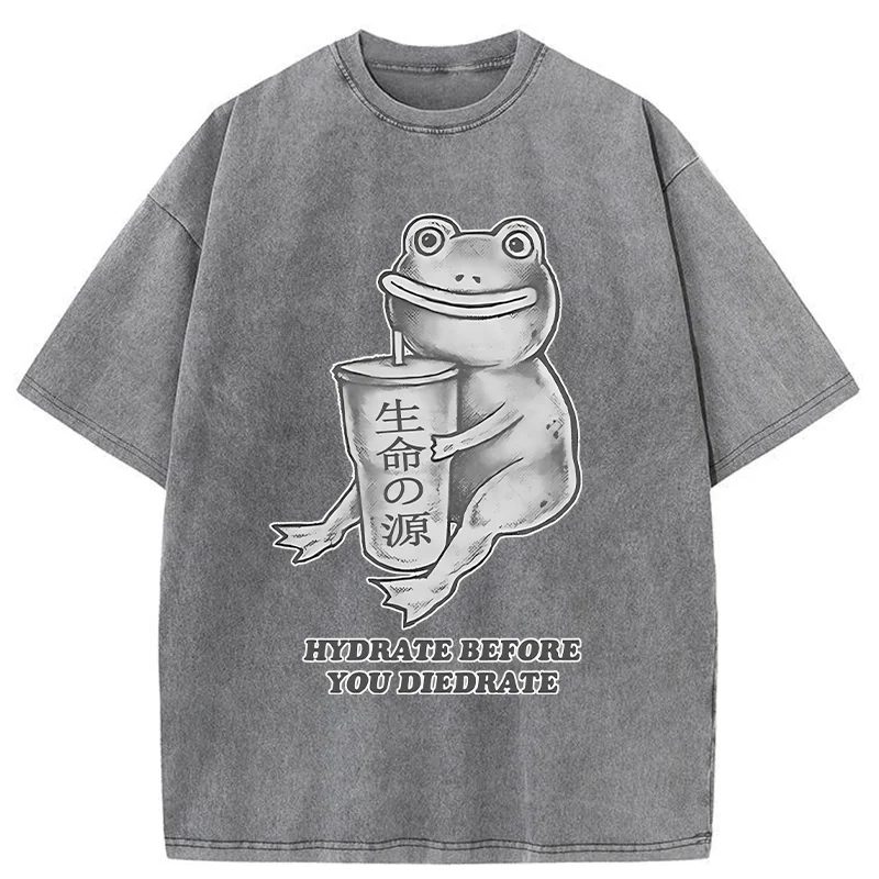 Tokyo-Tiger Hydrate Before You Diedrate Washed T-Shirt