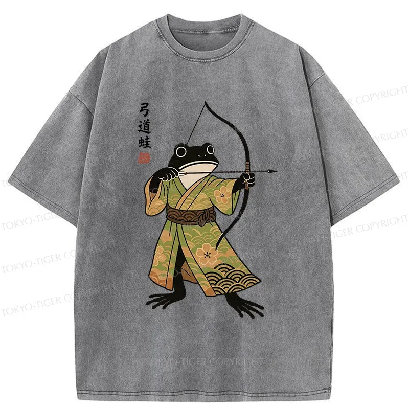 Tokyo-Tiger Frog Shooter Washed T-Shirt