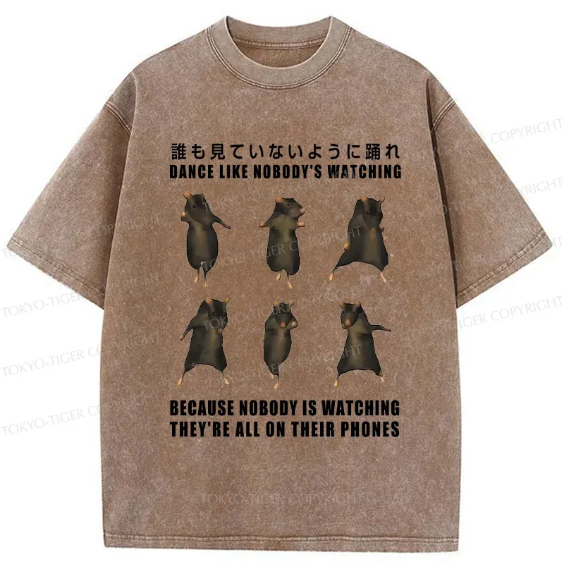 Tokyo-Tiger Mouse Entertaining Himself Washed T-Shirt