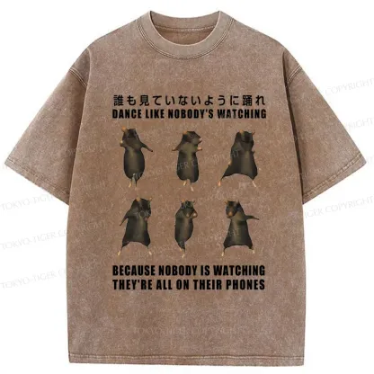 Tokyo-Tiger Mouse Entertaining Himself Washed T-Shirt