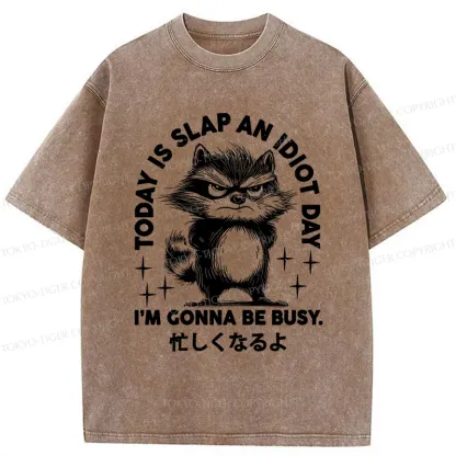 Tokyo-Tiger Busy Raccoon Washed T-Shirt