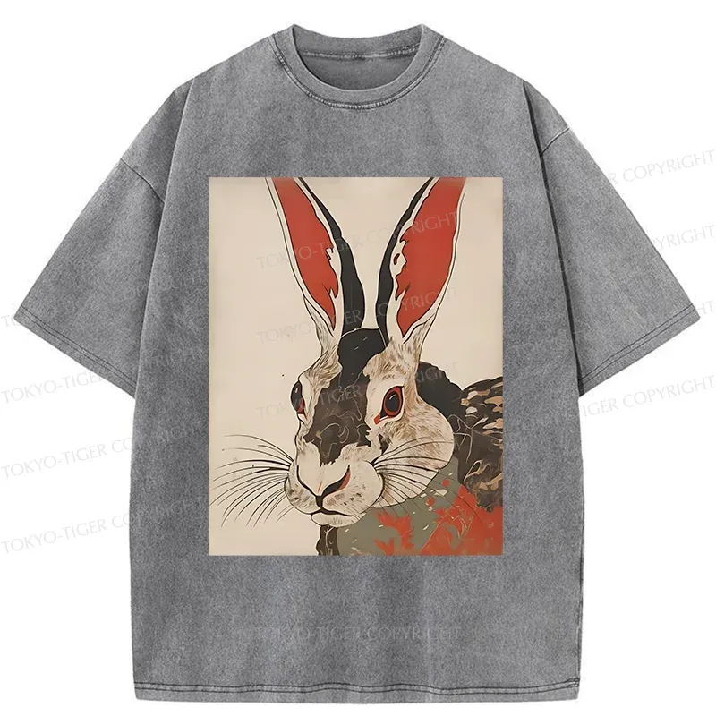 Tokyo-Tiger Vintage Japanese Rabbit Washed T-Shirt