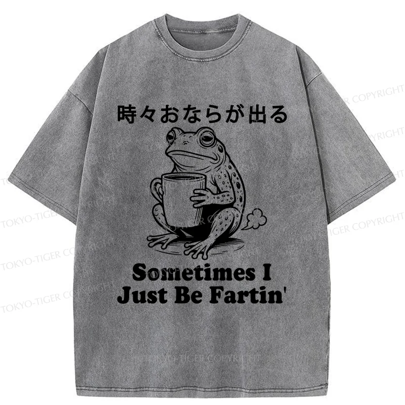 Tokyo-Tiger Farting Frog Washed T-Shirt