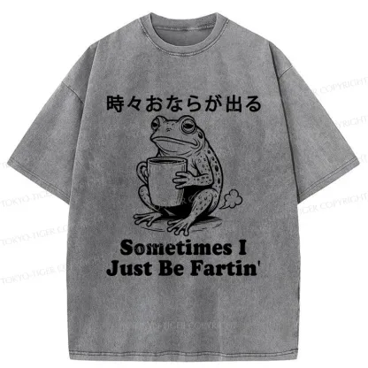 Tokyo-Tiger Farting Frog Washed T-Shirt