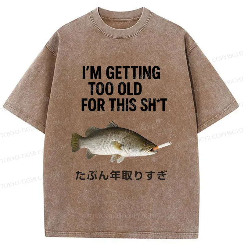 Tokyo-Tiger Smoked Fish Washed T-Shirt
