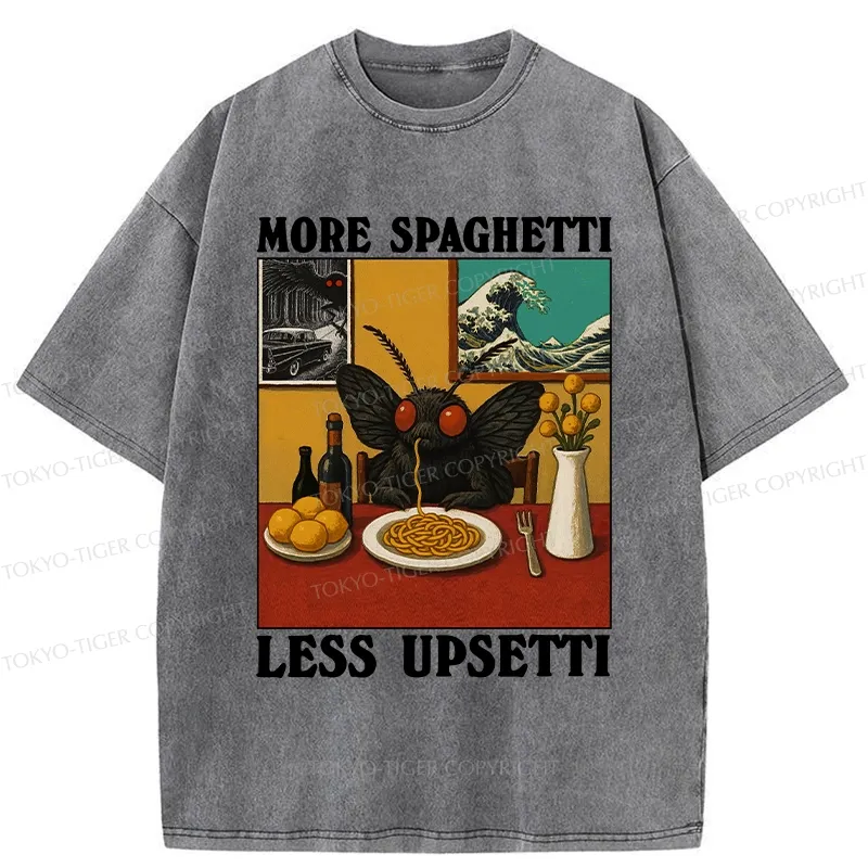 Tokyo-Tiger More Spaghetti Less Upsetti Mothman Washed T-Shirt