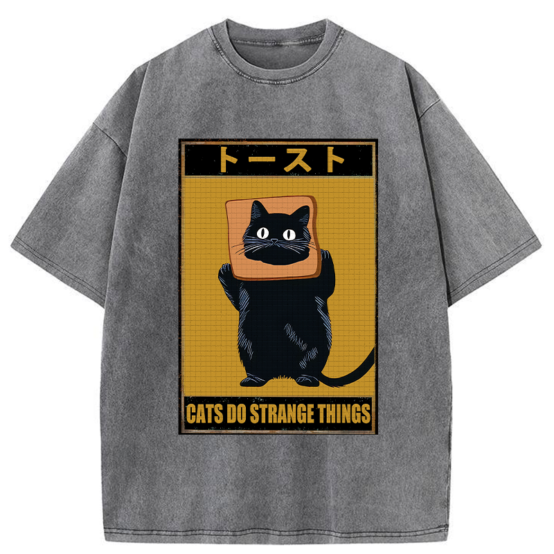 Tokyo-Tiger Toast Black Cat Washed T-Shirt