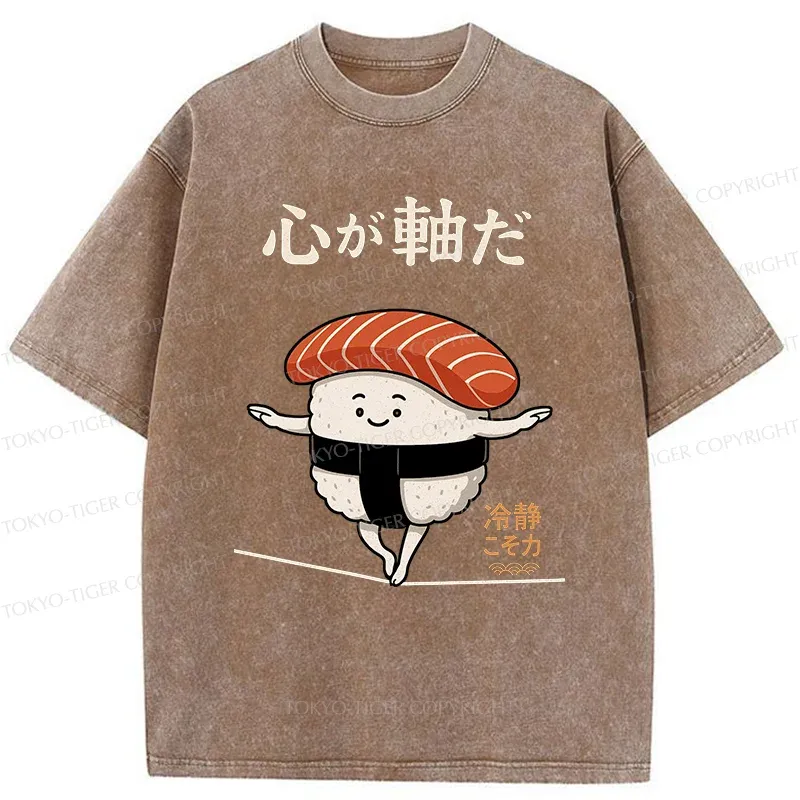 Tokyo-Tiger Calm Sushi Washed T-Shirt