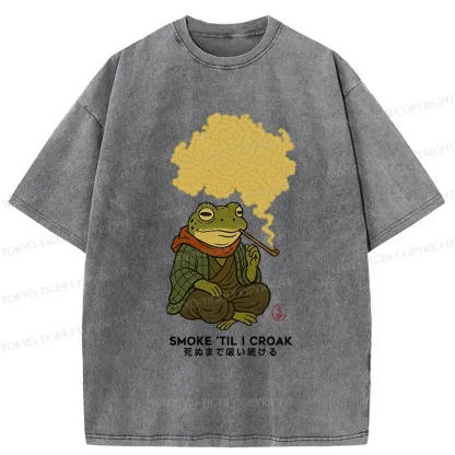 Tokyo-Tiger Smoke 'Til I Croak Washed T-Shirt