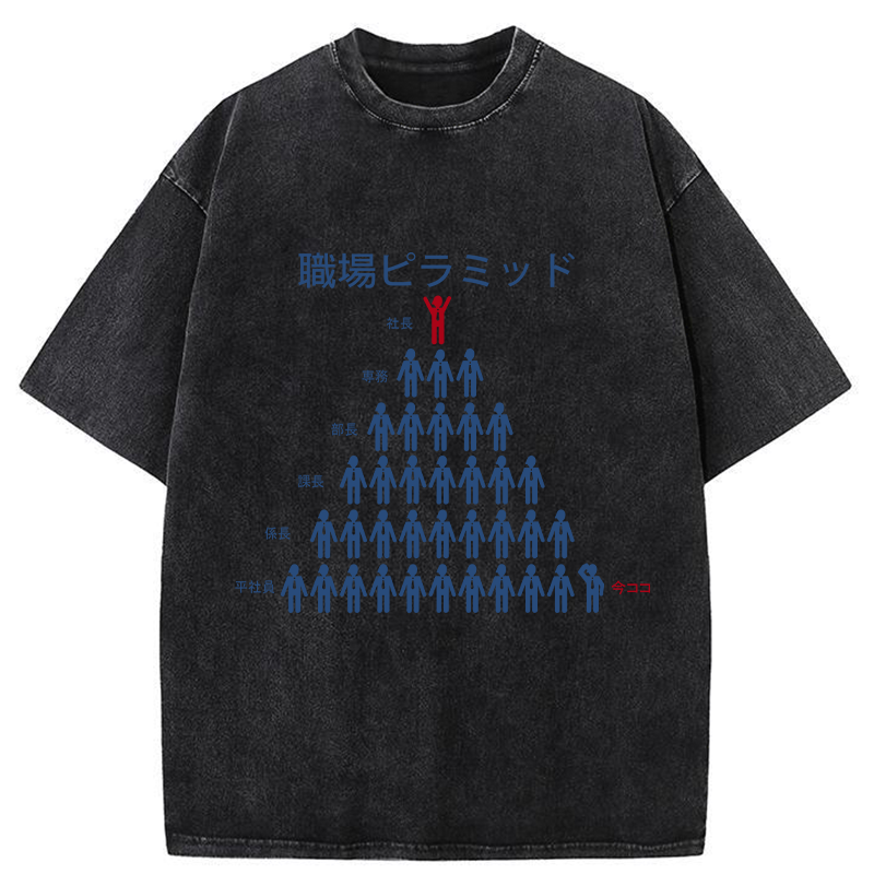 Tokyo-Tiger Workplace Pyramid Washed T-Shirt