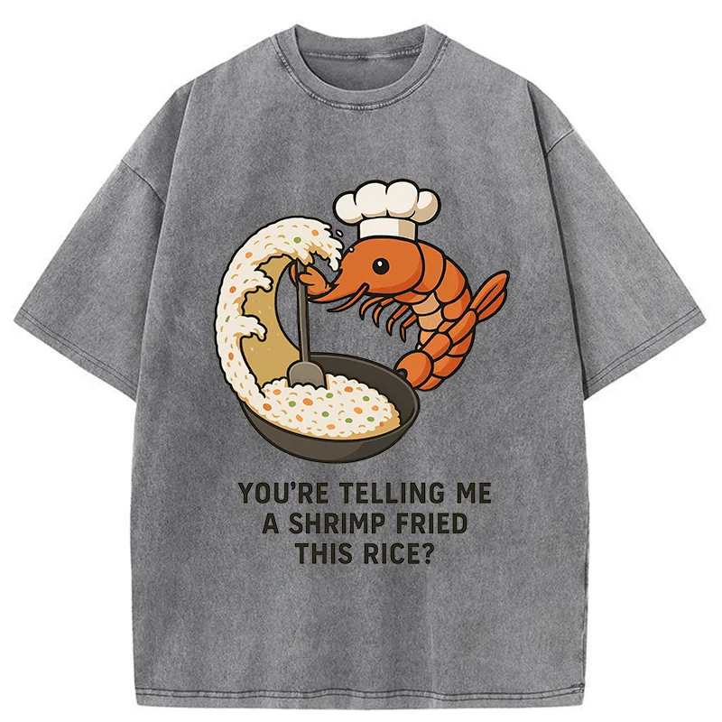 Tokyo-Tiger Shrimp Fried Rice Washed T-Shirt