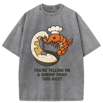 Tokyo-Tiger Shrimp Fried Rice Washed T-Shirt