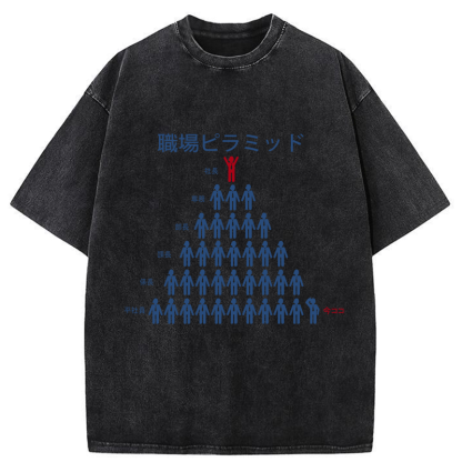 Tokyo-Tiger Workplace Pyramid Washed T-Shirt