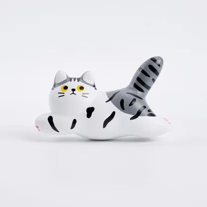 Tokyo-Tiger Gray And White Striped Cat Fridge Magnet