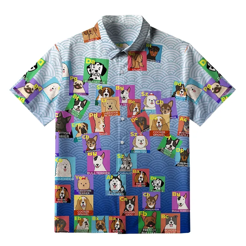 Tokyo-Tiger Funny Dog Elements Japanese Button-up Shirt