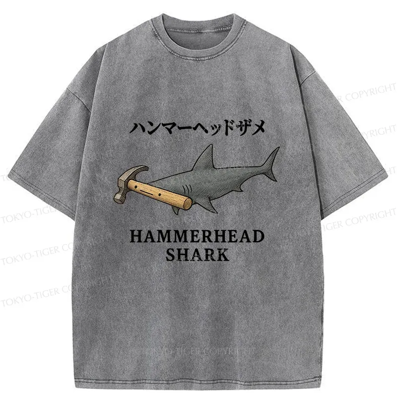 Tokyo-Tiger Hammerhead Shark Washed T-Shirt