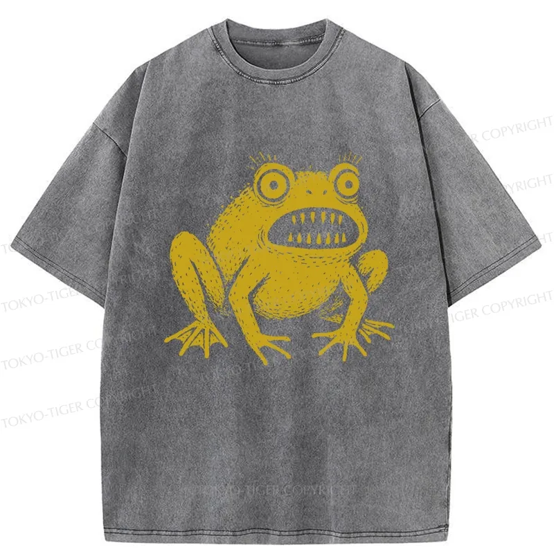 Tokyo-Tiger Horrible Japanese Frog Washed T-Shirt