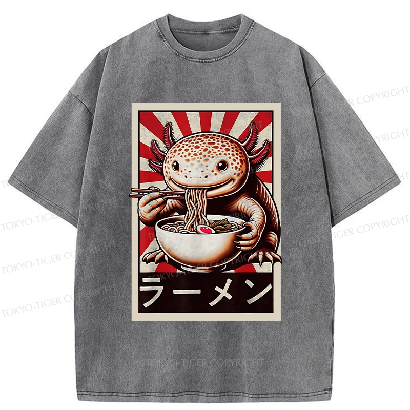 Tokyo-Tiger Ramen Lover Salamander Washed T-Shirt