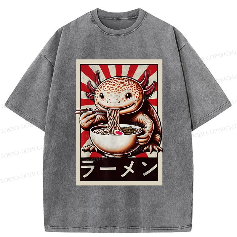 Tokyo-Tiger Ramen Lover Salamander Washed T-Shirt
