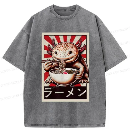 Tokyo-Tiger Ramen Lover Salamander Washed T-Shirt