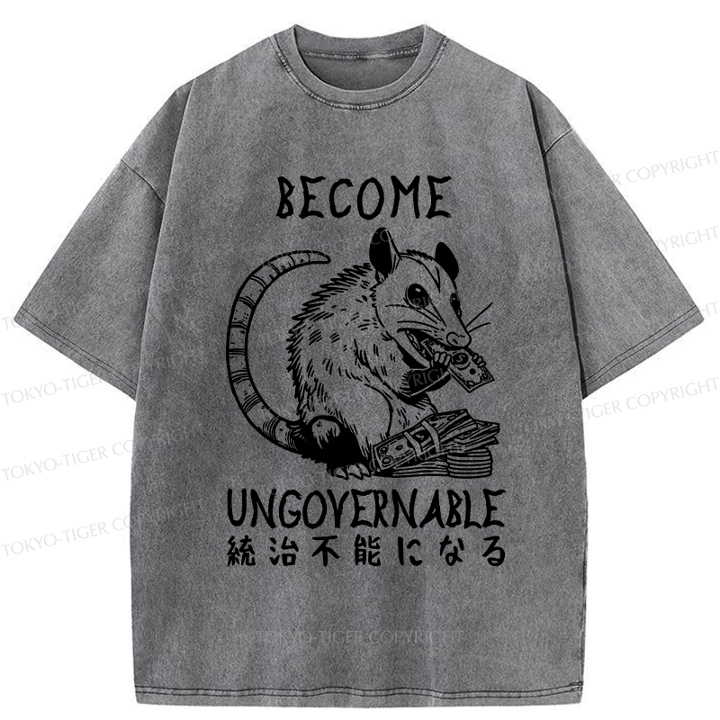 Tokyo-Tiger Ungovernable Opossum Washed T-Shirt