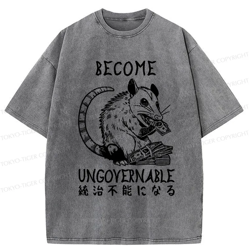 Tokyo-Tiger Ungovernable Opossum Washed T-Shirt