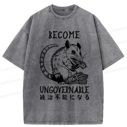 Tokyo-Tiger Ungovernable Opossum Washed T-Shirt