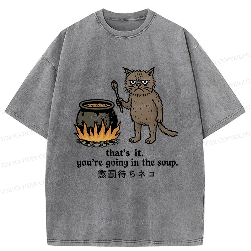 Tokyo-Tiger Cat About To Be Punished Washed T-Shirt