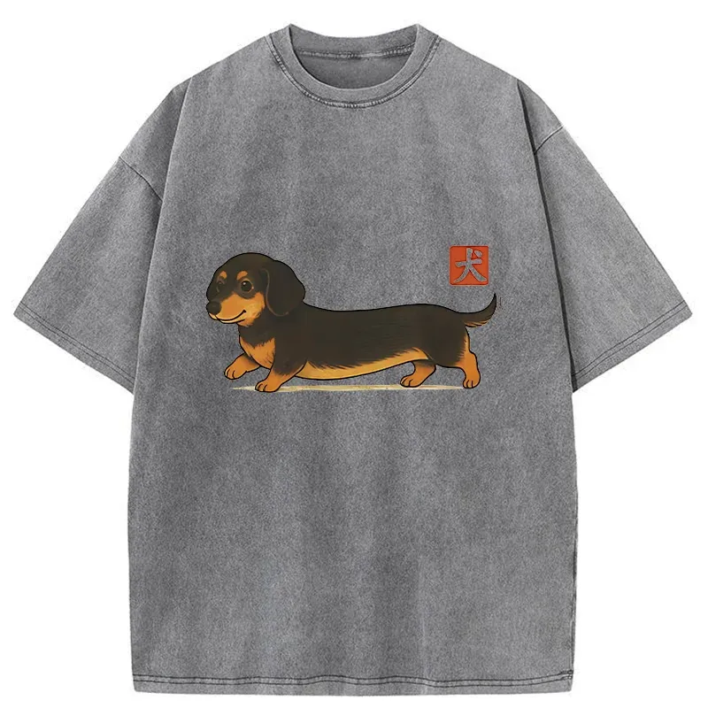 Tokyo-Tiger Japan Dachshund Washed T-Shirt