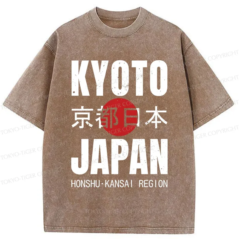 Tokyo-Tiger Kyoto Japan Retro Washed T-Shirt