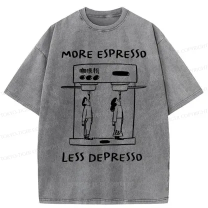 Tokyo-Tiger Automatic Coffee Machine Washed T-Shirt