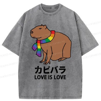 Tokyo-Tiger Capybara With Love Washed T-Shirt