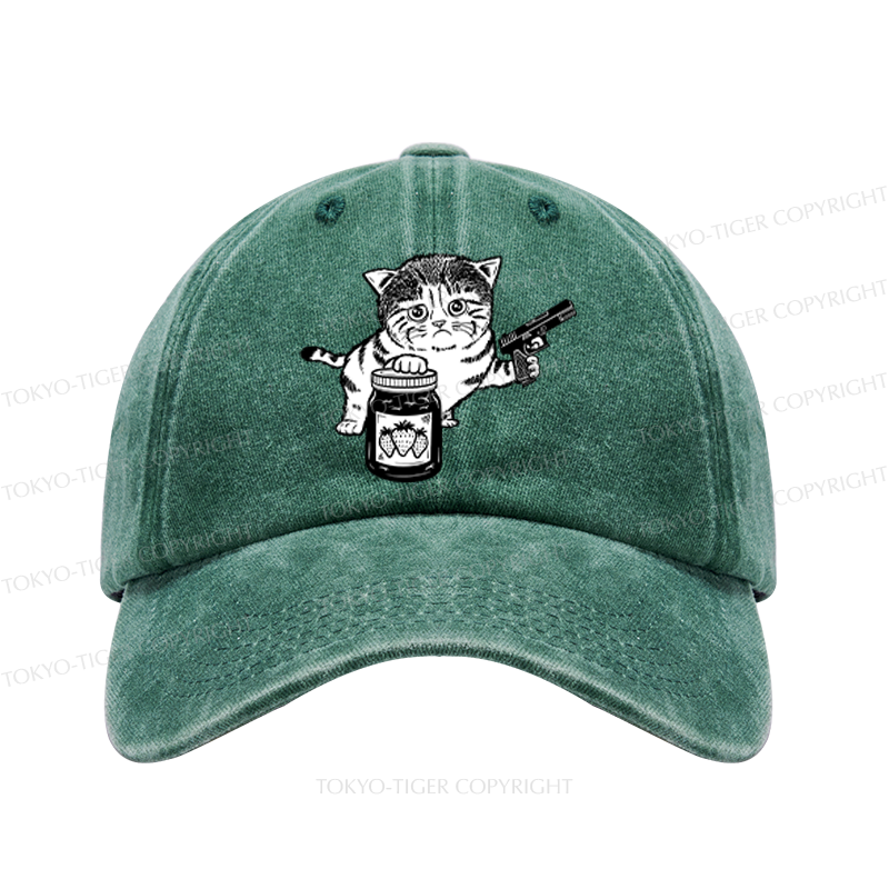 Tokyo-Tiger Strawberry Jam Cat Washed Cap