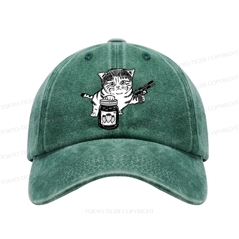 Tokyo-Tiger Strawberry Jam Cat Washed Cap