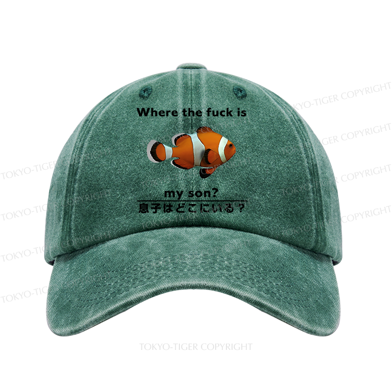 Tokyo-Tiger Fish Looking For Son Washed Cap