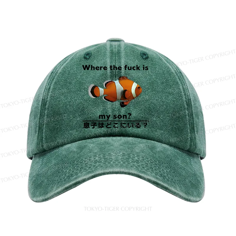 Tokyo-Tiger Fish Looking For Son Washed Cap Sale