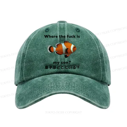 Tokyo-Tiger Fish Looking For Son Washed Cap