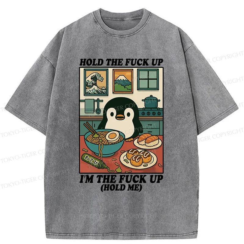 Tokyo-Tiger Troublesome Penguin Washed T-Shirt
