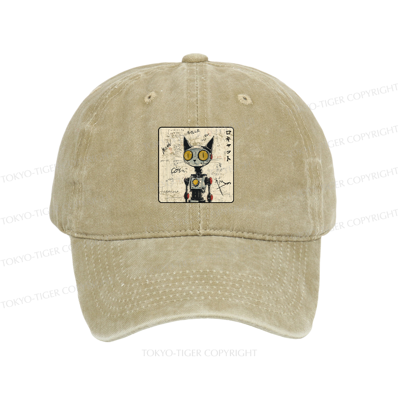 Tokyo-Tiger Robot Cat Washed Cap