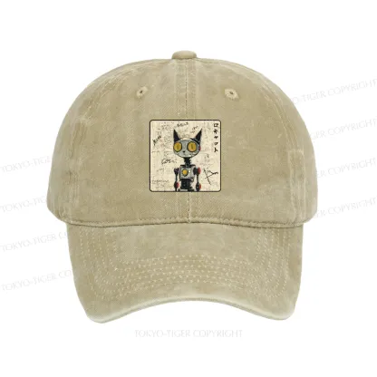 Tokyo-Tiger Robot Cat Washed Cap