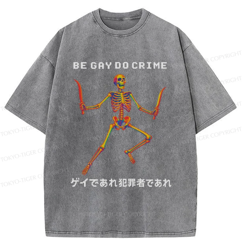 Tokyo-Tiger Funny Gay Doctor Washed T-Shirt