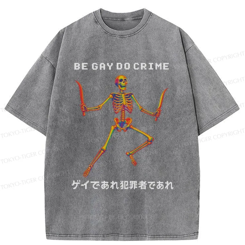 Tokyo-Tiger Funny Gay Doctor Washed T-Shirt