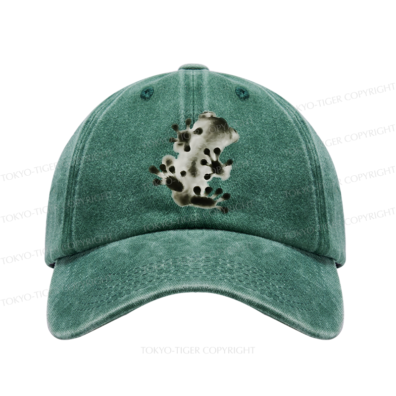 Tokyo-Tiger Ink Painting Frog Washed Cap