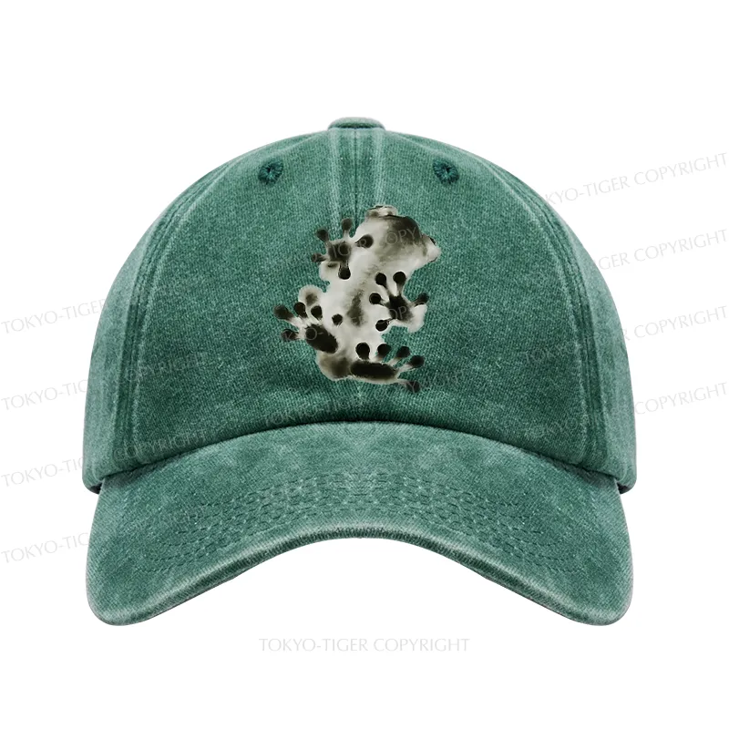 Tokyo-Tiger Ink Painting Frog Washed Cap