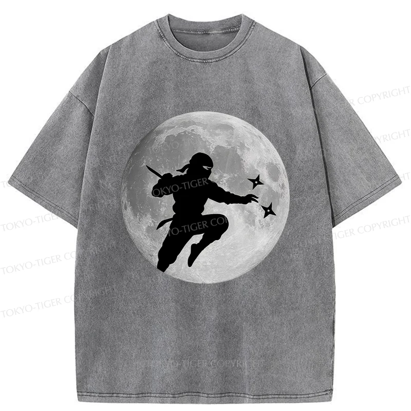 Tokyo-Tiger Ninja Under The Moon Washed T-Shirt