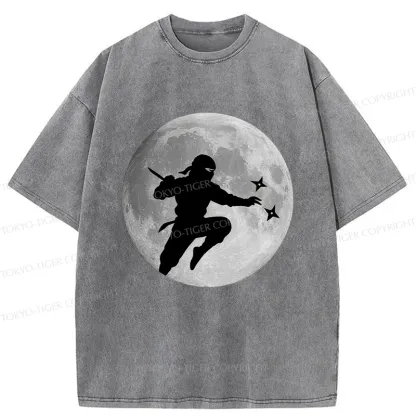 Tokyo-Tiger Ninja Under The Moon Washed T-Shirt