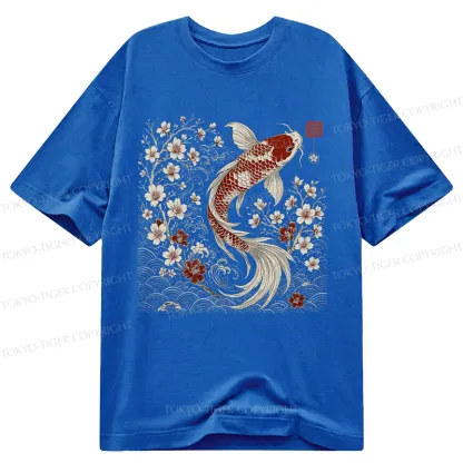 Tokyo-Tiger Vintage Sakura And Koi Classic T-Shirt
